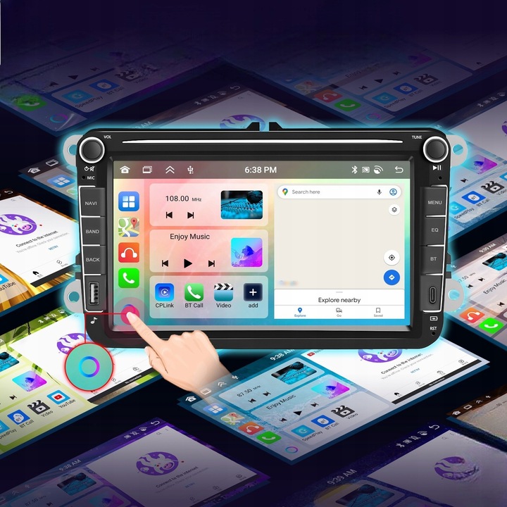 RADIO ANDROID 2DIN 4+64 GB 8 CALI VW PASSAT B6 B7 GOLF 5 V 6 VI SKODA