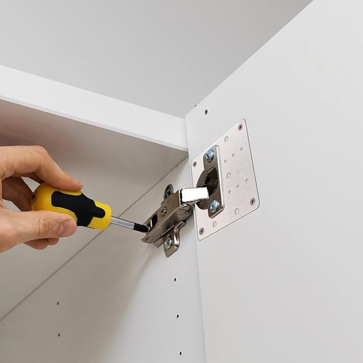 30x PŁYTKA DO NAPRAWY WYRWANYCH ZAWIASÓW MEBLOWYCH SZAFEK ZESTAW