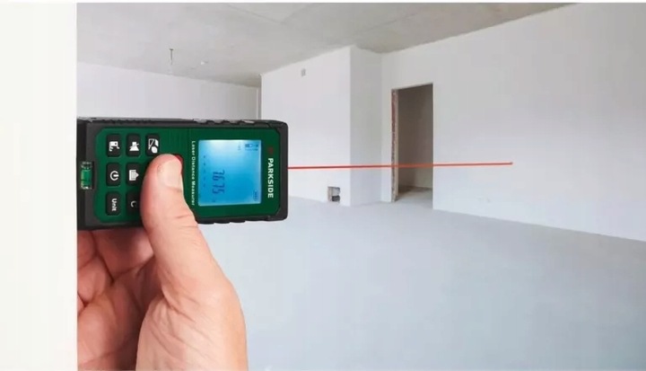 DALMIERZ DO WNĘTRZ LASEROWY PARKSIDE PLEM 50m D5 31-60 M WYŚWIETLACZ