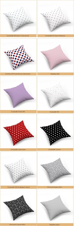 Zestaw 4 poszewek na poduszki, jaśki, 40x40 cm, 100% bawełna, mix