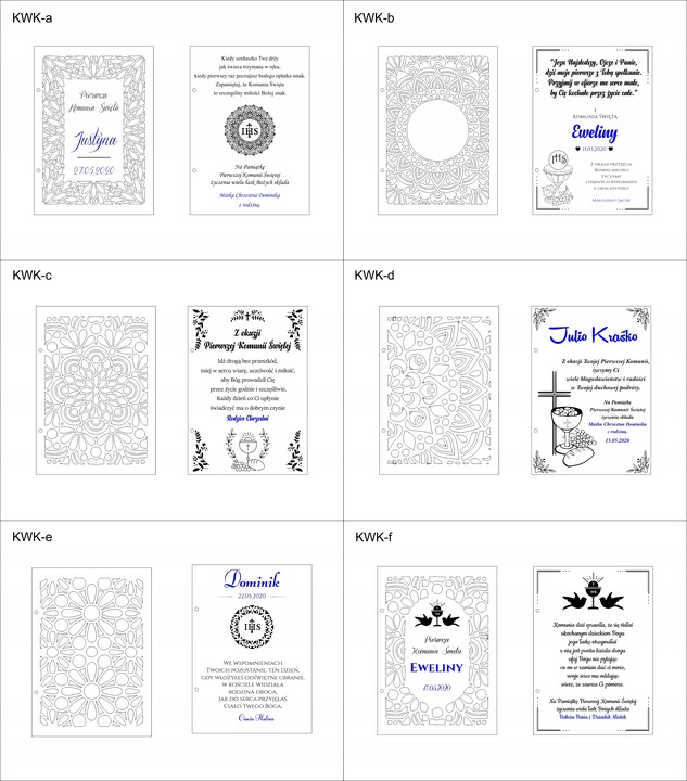 RUSTYKALNA kartka na KOMUNIE prezent GRAWER imię!!