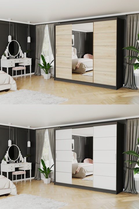 Szafa przesuwna Norvio I 250 cm z lustrem