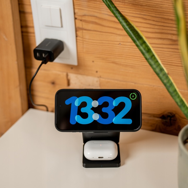 ŁADOWARKA INDUKCYJNA 3W1 DO MAGSAFE SKŁADANA DO IPHONE AIRPODS APPLE WATCH