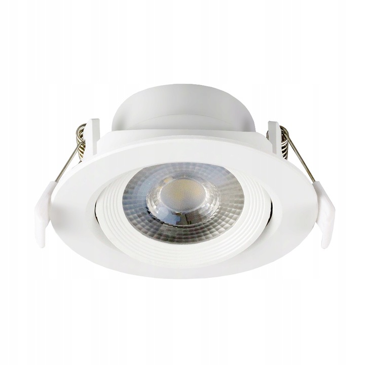 OCZKO SUFITOWE LAMPA LED WPUSZCZANA UCHYLNA 230V 7W IP20 BIAŁA