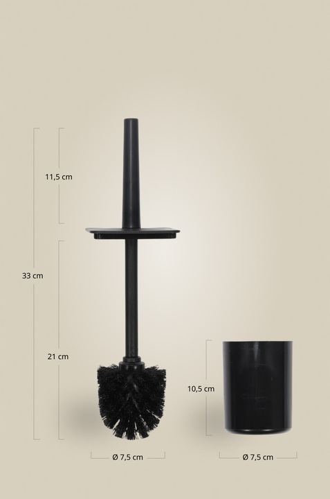 STOJAK NA PAPIER TOALETOWY CZARNY Z POJEMNIKIEM NA SZCZOTKĘ 2W1