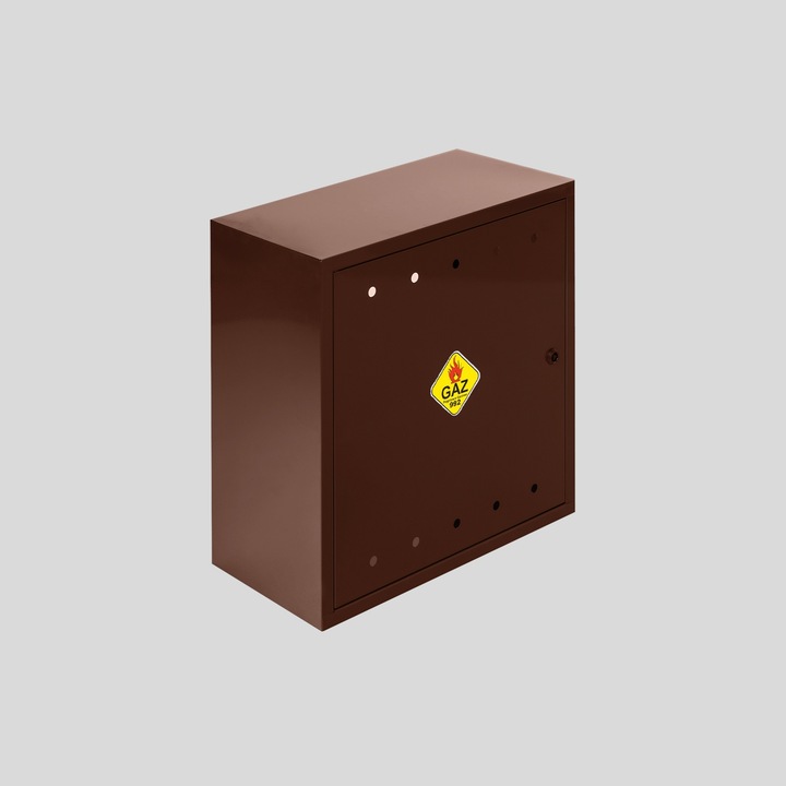 SKRZYNKA GAZOWA 60x60x25 SZAFKA STANDARD NA ZAWÓR GAZ KOLOR BRĄZOWY