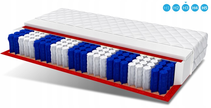 Materac 180x80 pocket 7 stref 12 cm DINO