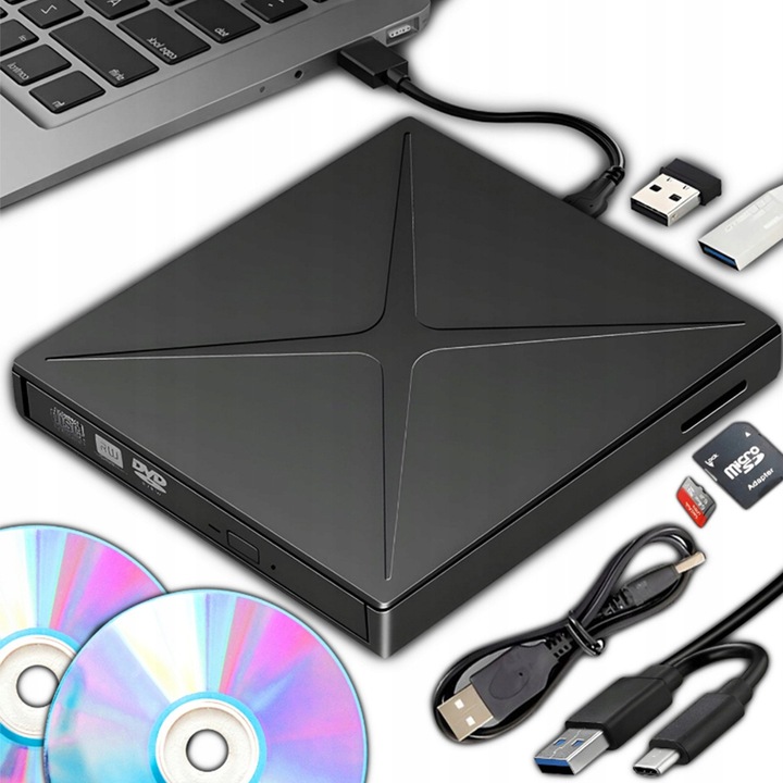 NAPĘD CD DVD +/-RW ZEWNĘTRZNY USB 3.0 NAGRYWARKA CD PRZENOŚNY ODTWARZACZ