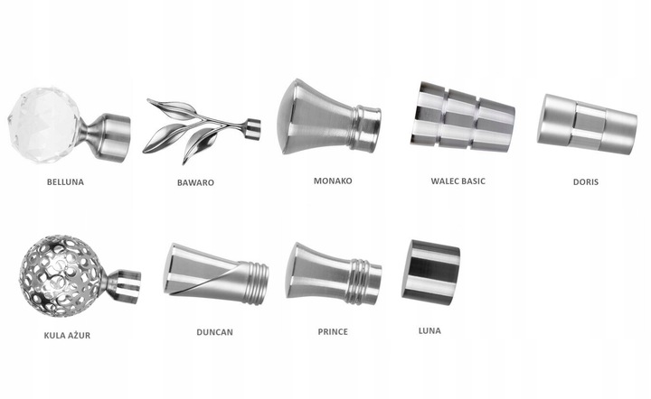 KARNISZ POJEDYNCZY 200 CM 19 MM CICHE KÓŁKA 3 KOLORY WYBÓR ZAKOŃCZEŃ