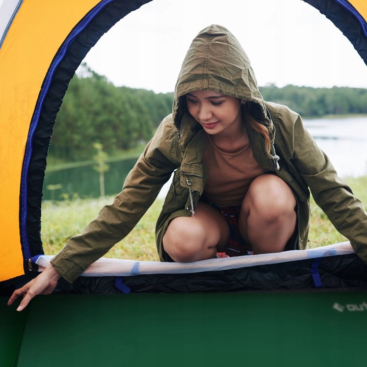 MATA SAMOPOMPUJĄCA KARIMATA DMUCHANA TREKKINGOWA Z PODUSZKĄ