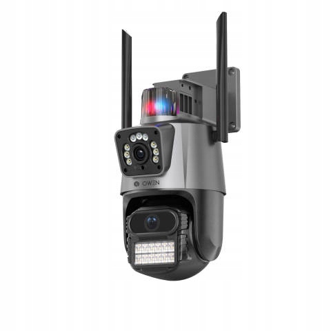 PODWÓJNA KAMERA ZEWNĘTRZNA OBROTOWA ALARM 8MP WIFI 3w1 2 OBIEKTYWY ICSEE