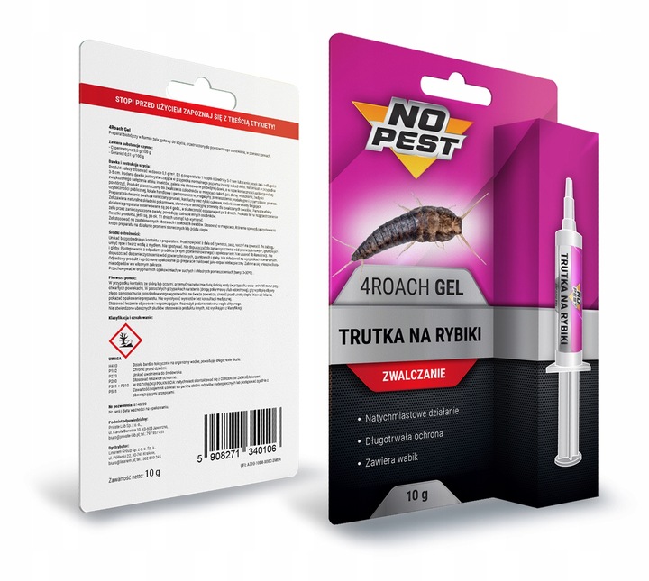 ŚRODEK TRUTKA ŻEL PUŁAPKA LEP NA RYBIKI CUKROWE SREBRZYKI NO PEST ZESTAW