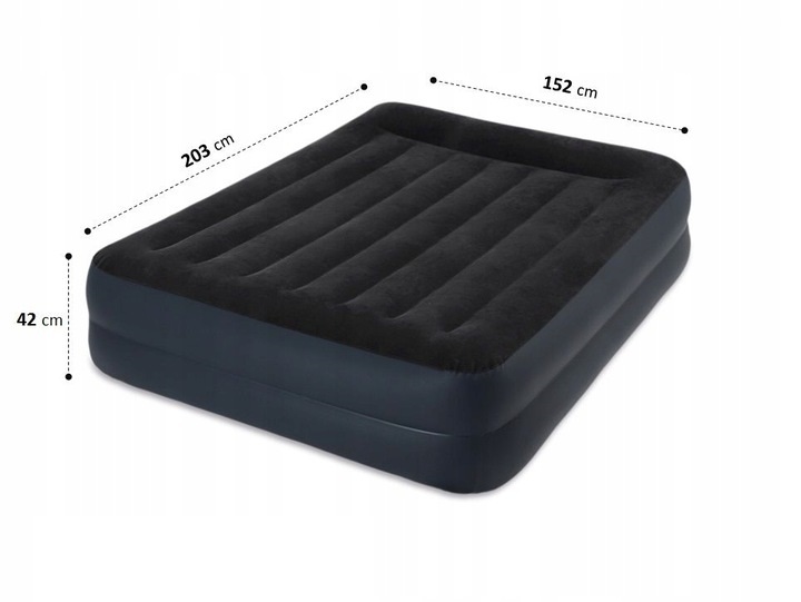 MATERAC DMUCHANY DWUOSOBOWY 203x152cm INTEX POMPKA