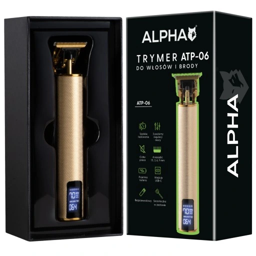 MASZYNKA TRYMER DO STRZYŻENIA GOLENIA WŁOSÓW BRODY ALPHA