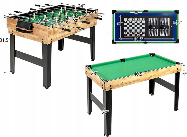 MULTI STÓŁ DO GIER 10w1 PIŁKARZYKI PING PONG