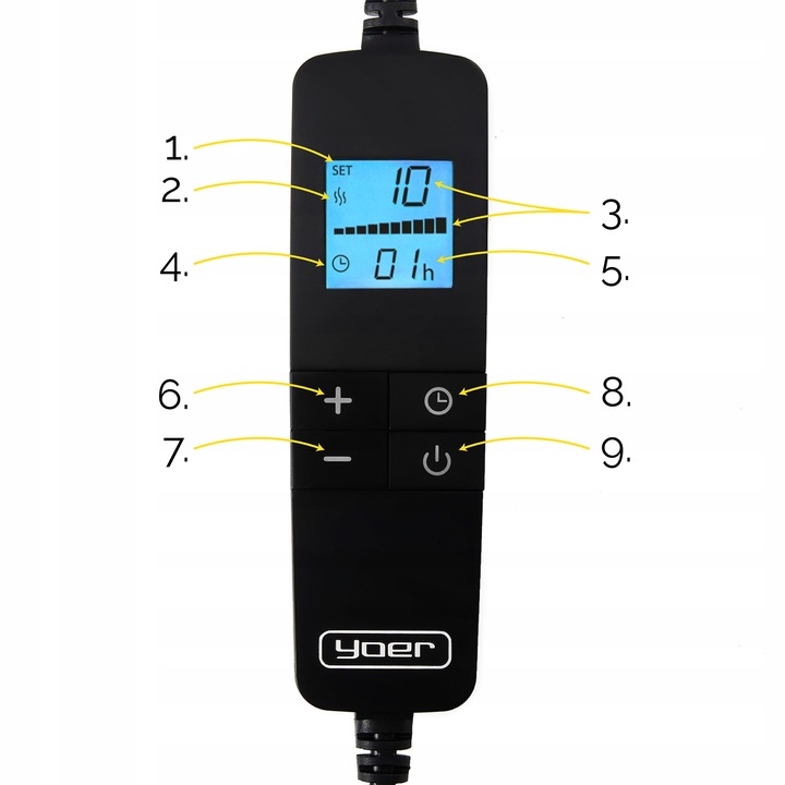 Koc elektryczny DUŻY 180x160 Mata grzewcza Yoer pilot LCD gruby 160W +Timer