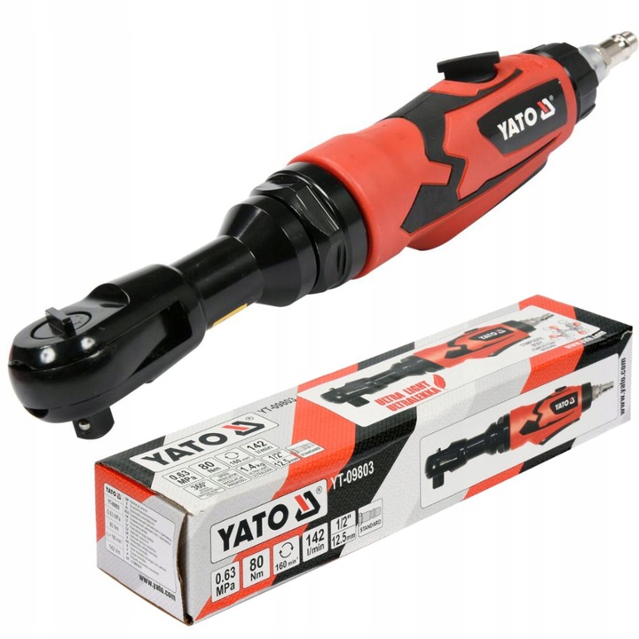 YATO GRZECHOTKA PNEUMATYCZNA KLUCZ KĄTOWY 1/2" 80Nm DO KOMPRESORA