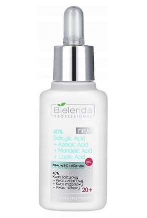 BIELENDA KWAS SALICYLOWY 40% DO TWARZY AZELAINOWY MIGDAŁOWY 30ML