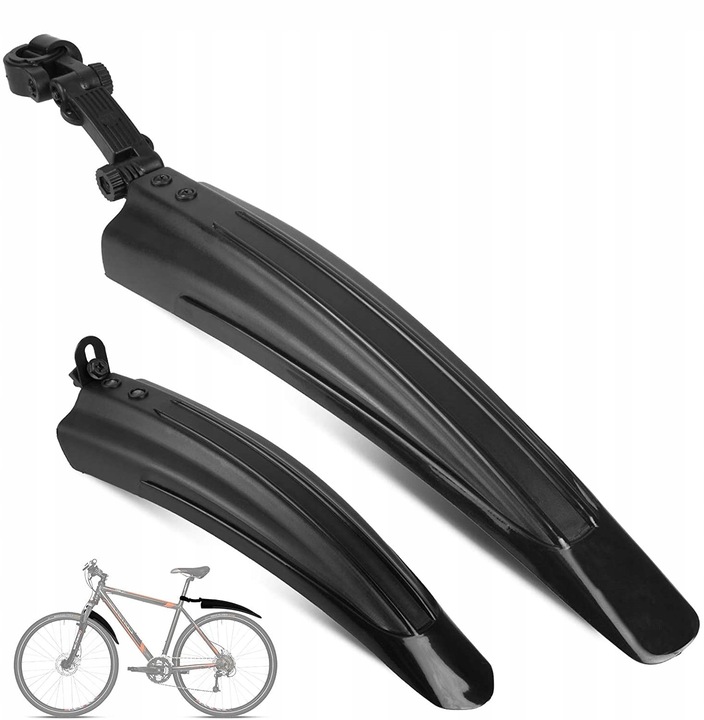 BŁOTNIKI ROWEROWE ROWER ZESTAW KOMPLET PRZÓD TYŁ 2 SZT MTB 24-26 CZARNY