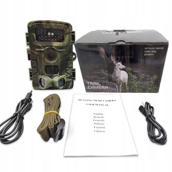 Kamera Leśna Fotopułapka Myśliwska Ip66 Czujnik Ruchu IR Tryb Nocny