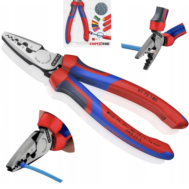 KNIPEX 97 72 180 szczypce do zaciskania tulejek 0,25-16 mm