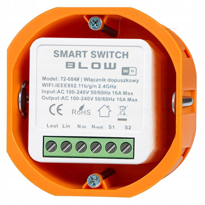PRZEKAŹNIK PRZEŁĄCZNIK WŁĄCZNIK ŚWIATŁA 16A WiFi DOPUSZKOWY TUYA SMART