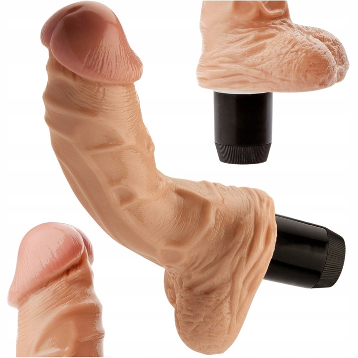 SEX PENIS NATURALNE DILDO Z WIBRACJAMI - WIBRATOR Z KRĘGOSŁUPEM