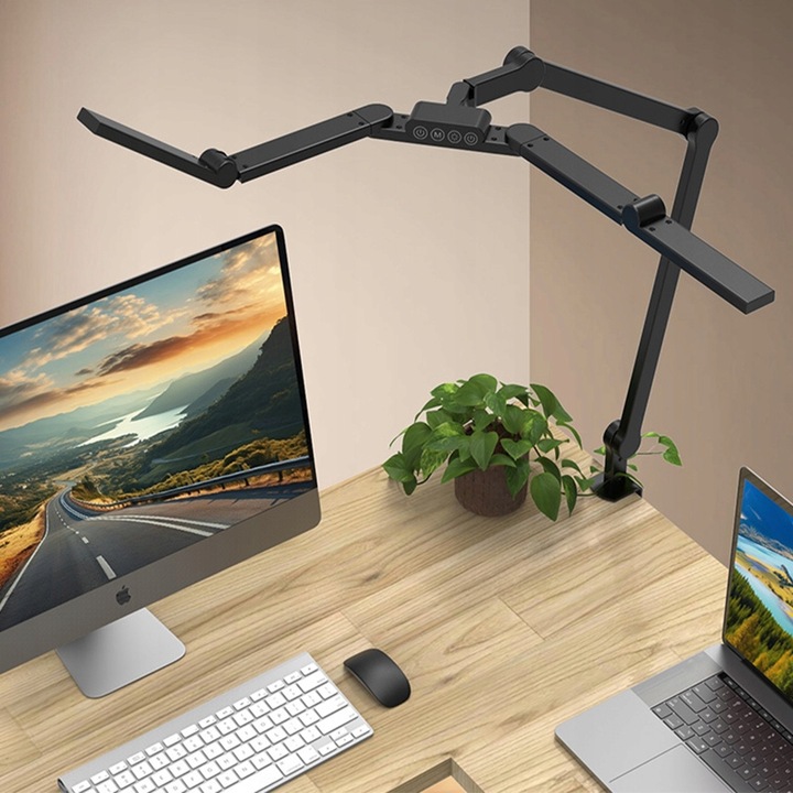 Lampa biurkowa kreślarska LED bezcieniowa z regulacją jasności barw