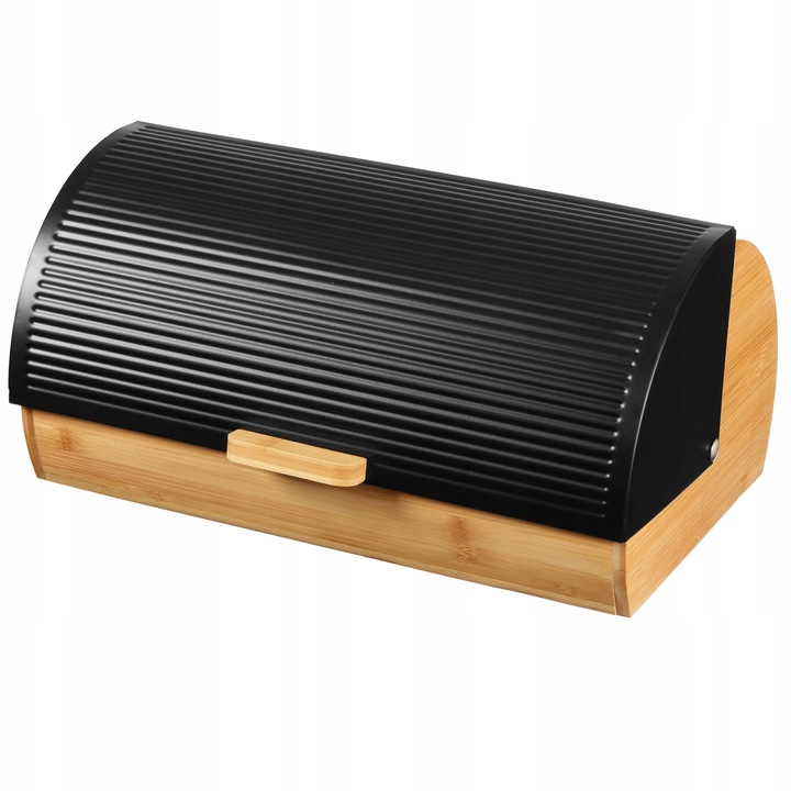 CHLEBAK NA CHLEB BUŁKI PIECZYWO POJEMNIK CZARNY BAMBUS DUŻY NÓŻ DO