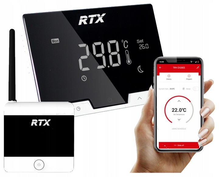 Termostat RTX do Kotła Pieca Ogrzewania Regulator Temperatury WiFi