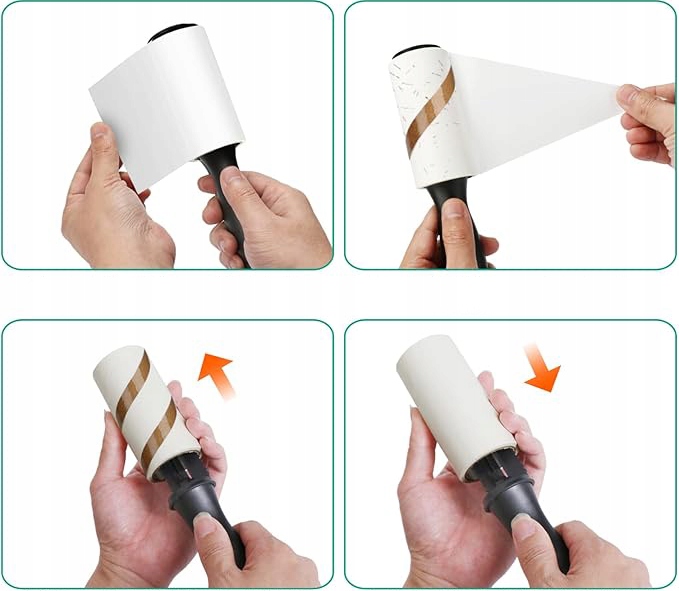 20x ROLKA ROLKI DO CZYSZCZENIA UBRAŃ włosów sierści 1200 listków SILNY KLEJ