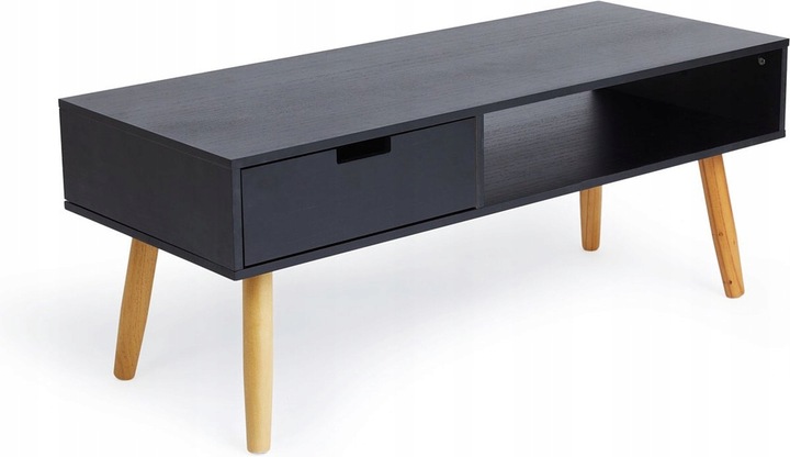 KOMODA Szafka RTV Kredens Regał na Telewizor z Szufladą CZARNY