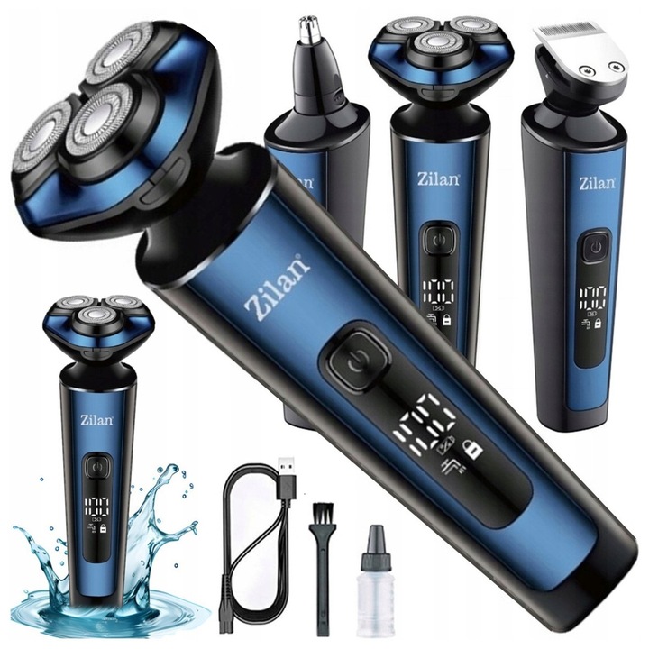 GOLARKA MĘSKA TRYMER MASZYNKA DO BRODY GŁOWY NOS USZY WET&DRY USB AION