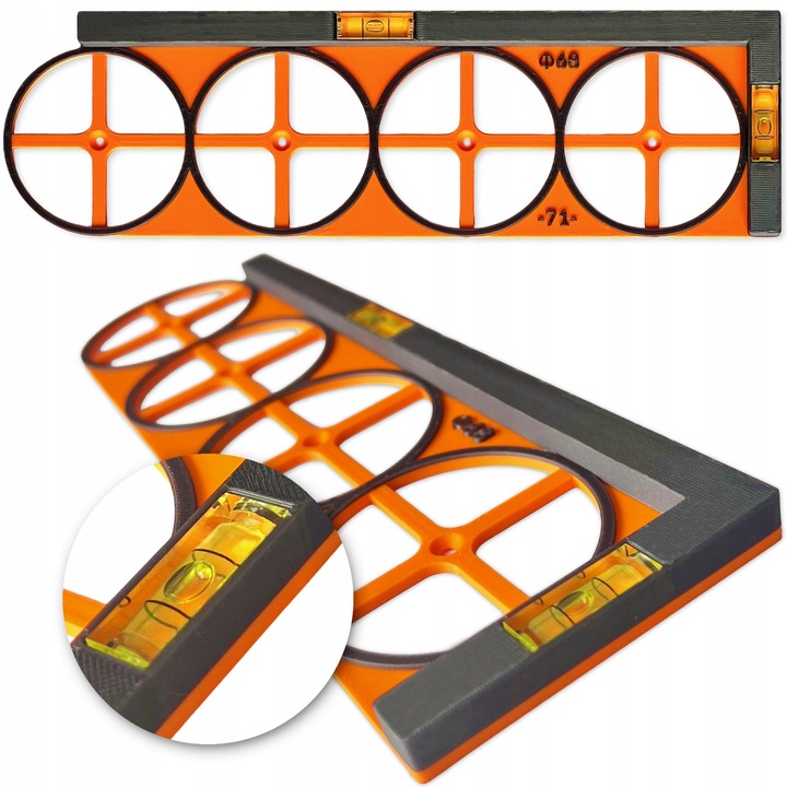 Szablon do wymiarowania otworów puszek elektrycznych gniazdek wzornik