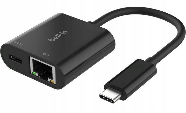 Adapter z ładowaniem USB-C PD 3.0 100W do GB Ethernet, Belkin przejściówka