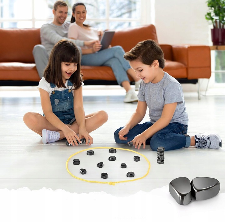 MAGNETYCZNA GRA W SZACHY EDUKACYJNA KAMIENIE MAGNETYCZNE 30 + PLANSZA 2w1