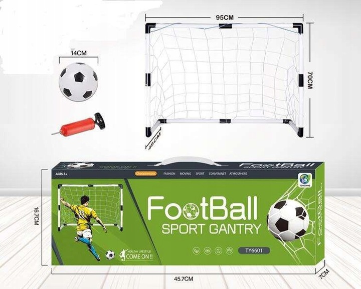 BRAMKA PIŁKARSKA ZESTAW DLA DZIECI 2 x BRAMKI PIŁKARSKIE 2 x PIŁKA + POMPKA