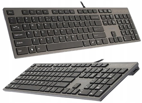 PŁASKA WYSPOWA KLAWIATURA A4TECH MIĘKKIE NISKIE KLAWISZE + 2x HUB USB