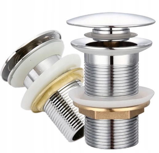 KOREK KLIK KLAK DO UMYWALKI BEZ PRZELEWU CHROM MOSIĄDZ KOREK