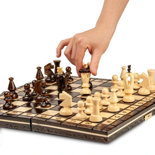 SZACHY DREWNIANE KLASYCZNE DRUKOWANE 31x31