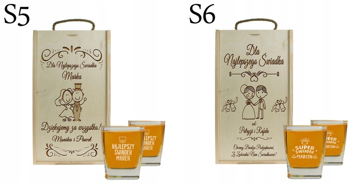 PUDEŁKO NA ALKOHOL PODZIĘKOWANIE DLA ŚWIADKOWEJ ŚWIADKA GRAWER PREZENT