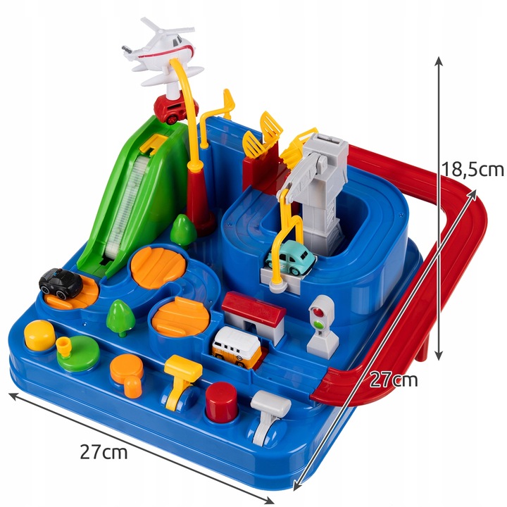 Tor Przeszkód Interaktywny dla Autek Zjazd Samochodowy + Auta Gra w Autka