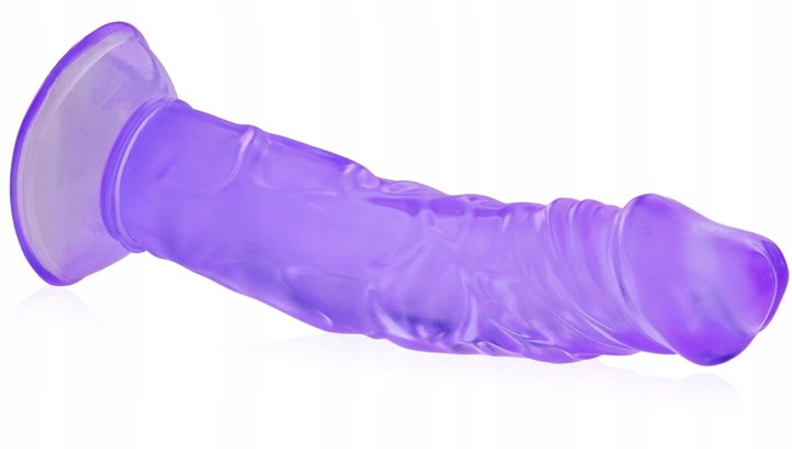 GRUBY PENIS NA PRZYSSAWCE WYGIĘTE DILDO ŻEL 22 cm