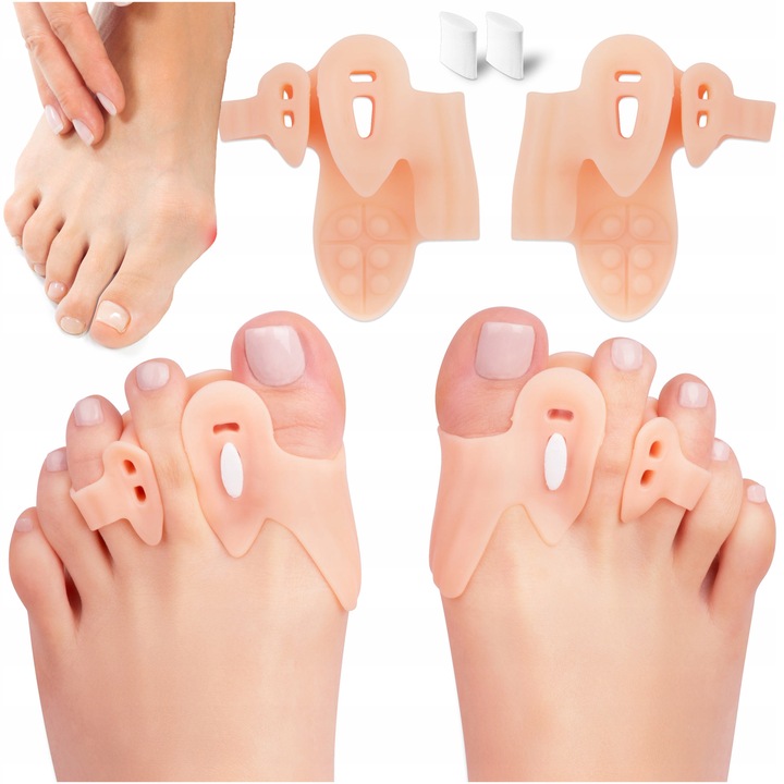 Silikonowy SEPARATOR korygujący HALUKSY na 3 palce KOREKTOR z klinem