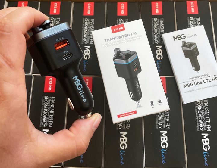 Transmiter FM Bluetooth 5.0 ładowarka QC 4.0 PD20W