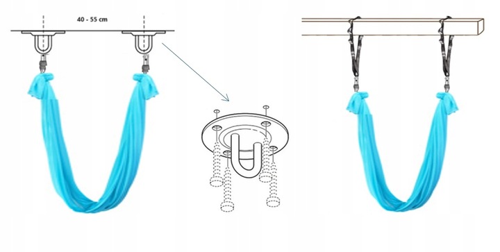 Hamak do jogi, chusta akrobatyczna aerial | 4 m | jasnoniebieski