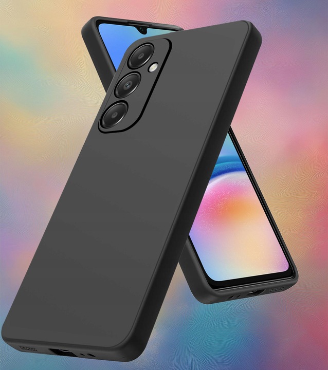 ZESTAW Etui do Samsung A05s Matowe Czarne Silikon Slim + 3 SZTUKI SZKŁO