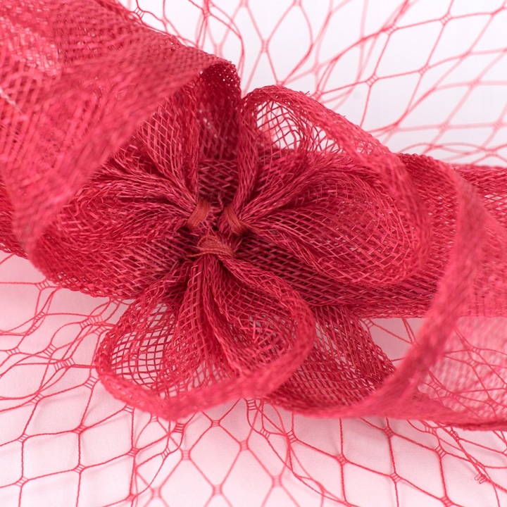 Fascynator Lniany Broszka Spinka z Kokardą Piórami Weselny Elegancki Styl