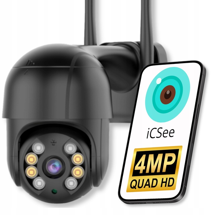KAMERA WIFI IP SMART OBROTOWA 4MP QUAD HD MONITORING ZOOM 4X DETEKCJA ICSEE