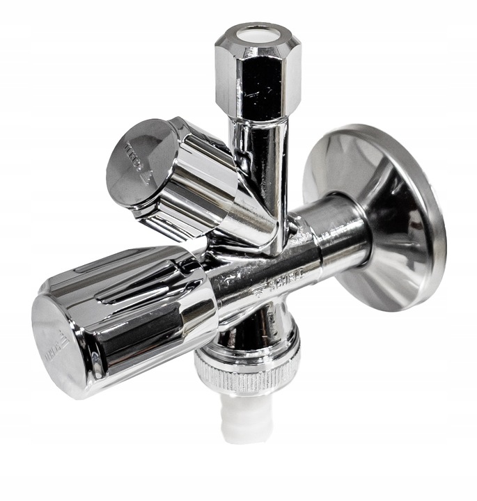 ZAWÓR KĄTOWY KOMBINOWANY 1/2"x3/4"x3/8 ZMYWARKA PRALKA KRAN BATERIA SCHELL